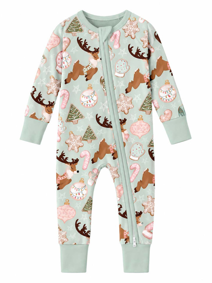 Pastel Christmas Reindeer Bamboo Convertible Zippy