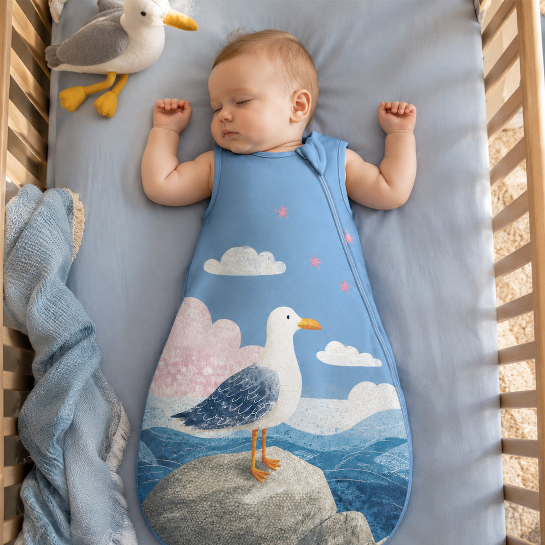 Pastel Seagull Shore Bamboo Sleep Bag