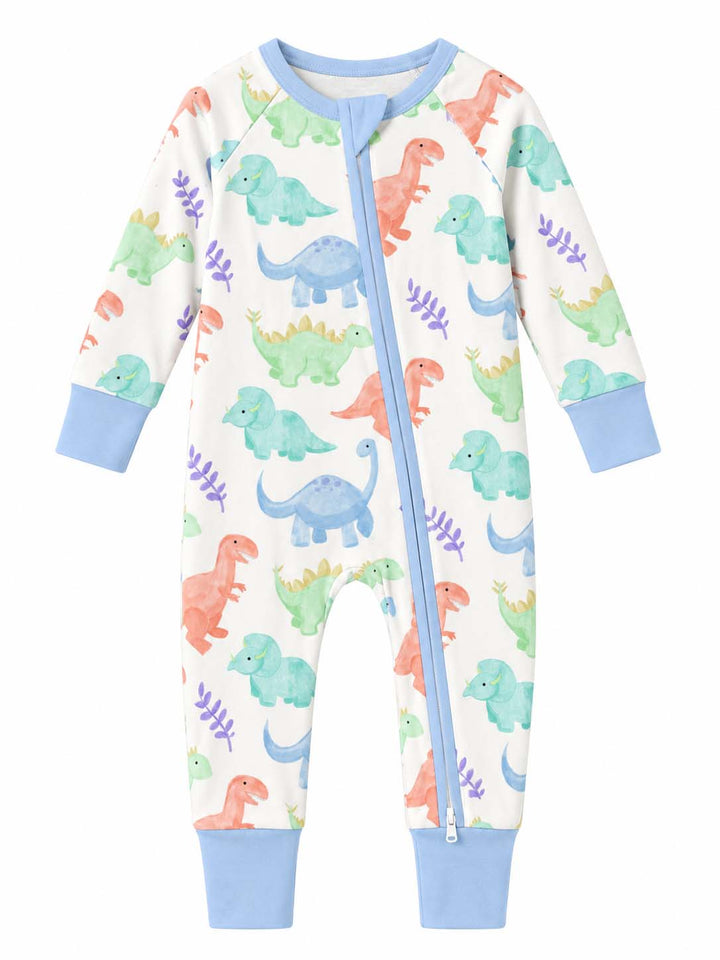 Pastel Watercolor Dinosaurs Bamboo Convertible Zippy