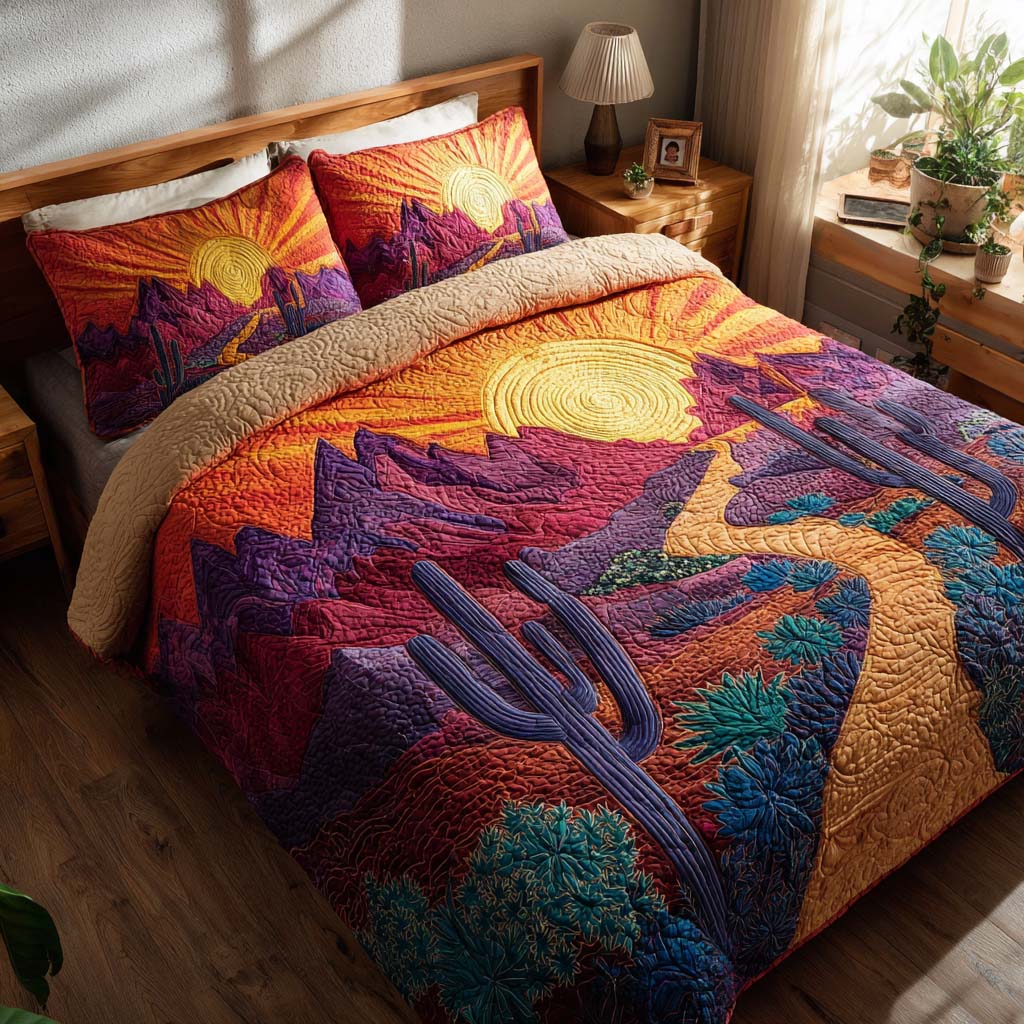 Peaceful Desert View Bamboo Quilt Bedding Set