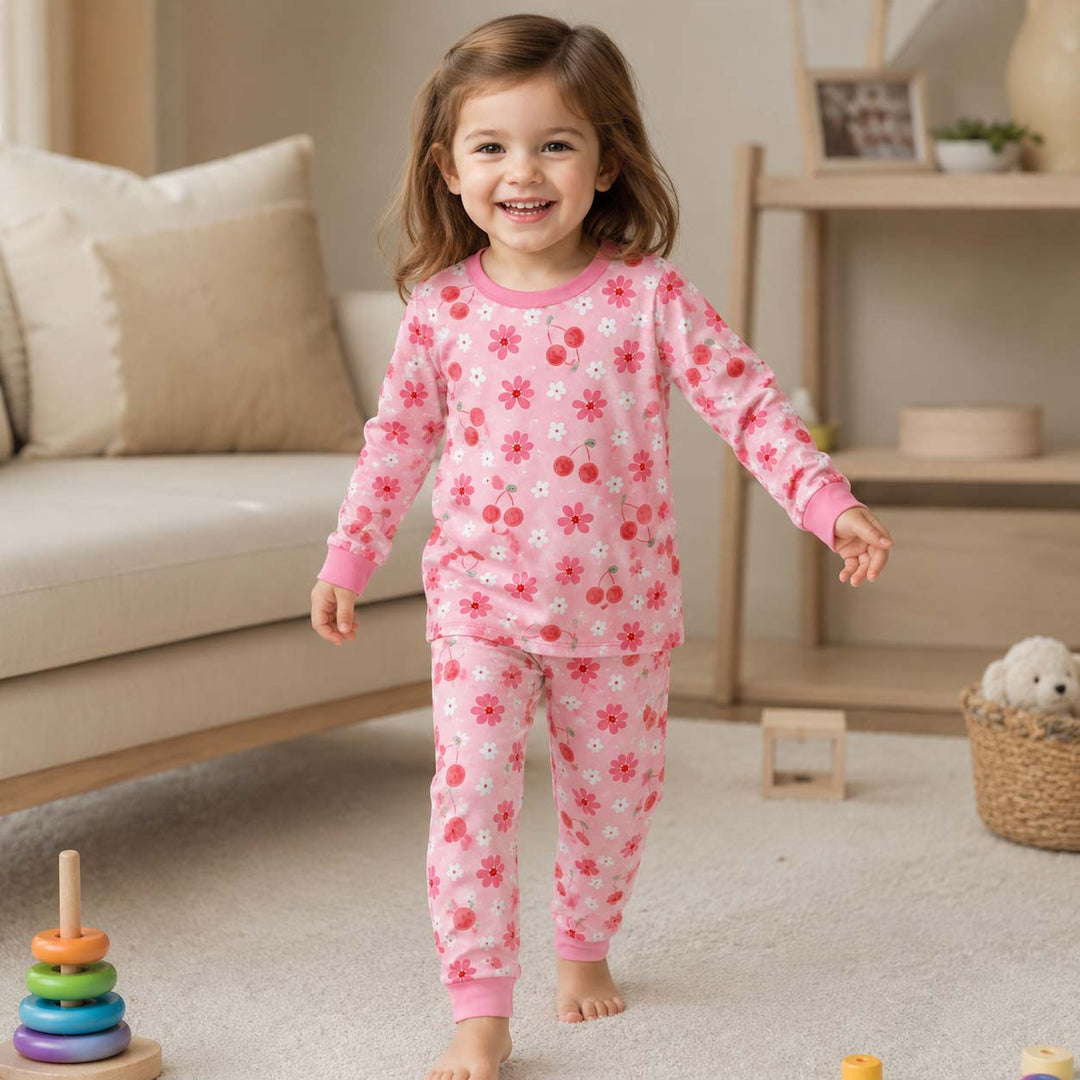 Peaceful Flower Garden Bamboo Two Piece Long Sleeve Pajama Set