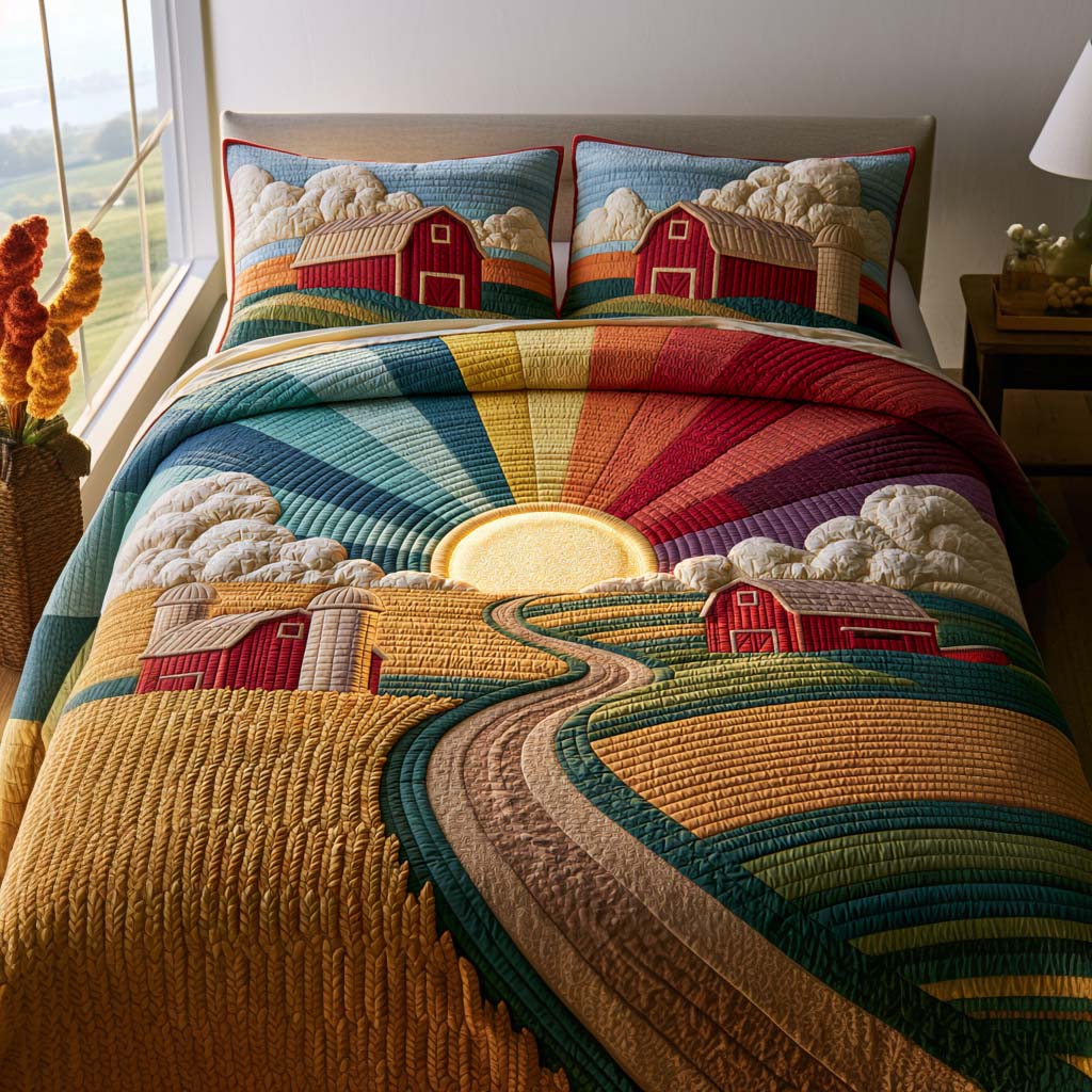 Peaceful Summer Morning Bamboo Quilt Bedding Set