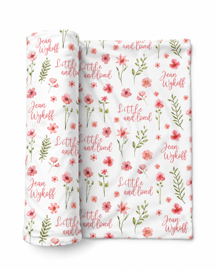 Little & Loved Florals Bamboo Swaddle Blanket