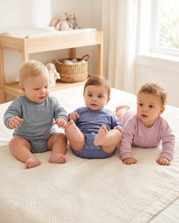 Custom Name Bamboo Long Sleeve Bubble Romper