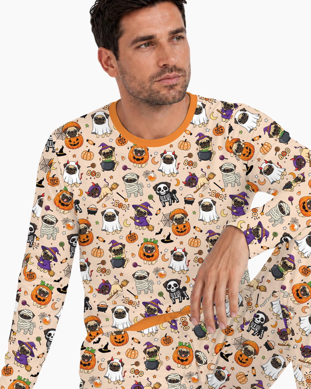 Spooky Pug Bamboo Men's Pajama Set