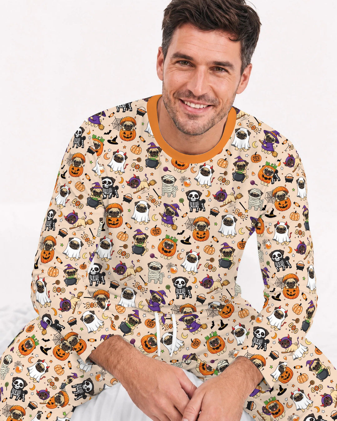 Spooky Pug Bamboo Men's Pajama Set