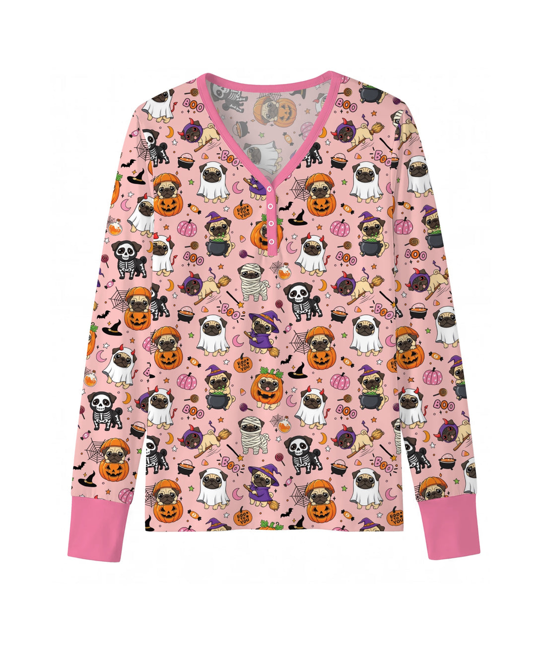 Spooky Pug Bamboo Women Pajama Set