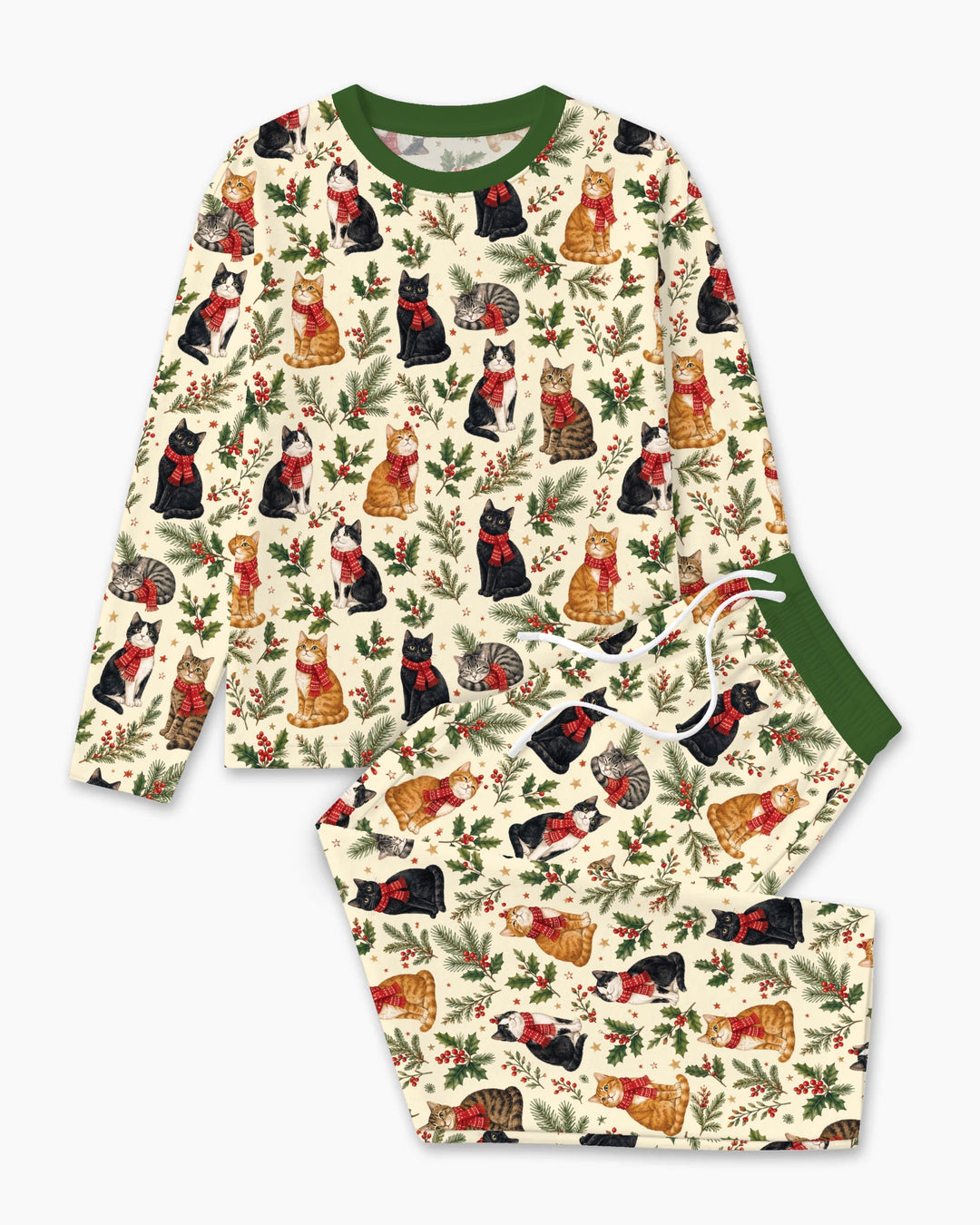 Christmas Cat Carolers Bamboo Men's Pajama Set