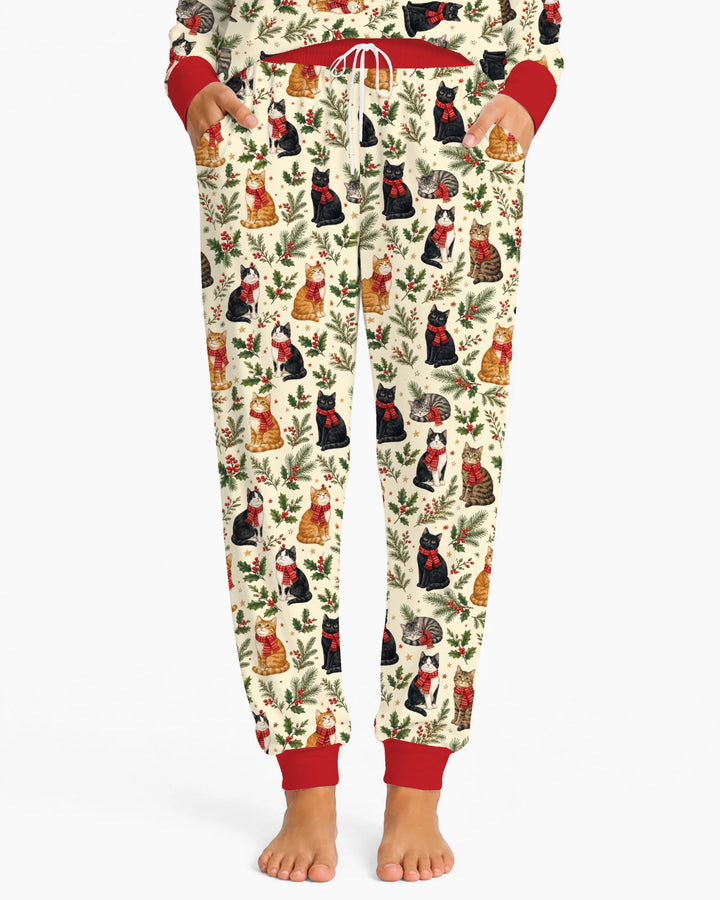 Christmas Cat Carolers Bamboo Women Pajama Set