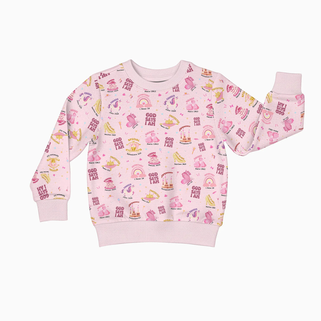 God Says I Am Girl Crewneck Sweatshirt