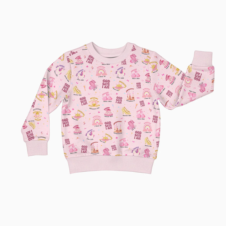 God Says I Am Girl Crewneck Sweatshirt