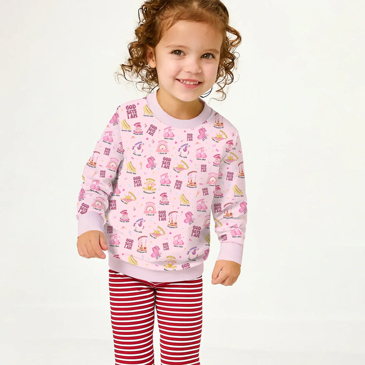 God Says I Am Girl Crewneck Sweatshirt