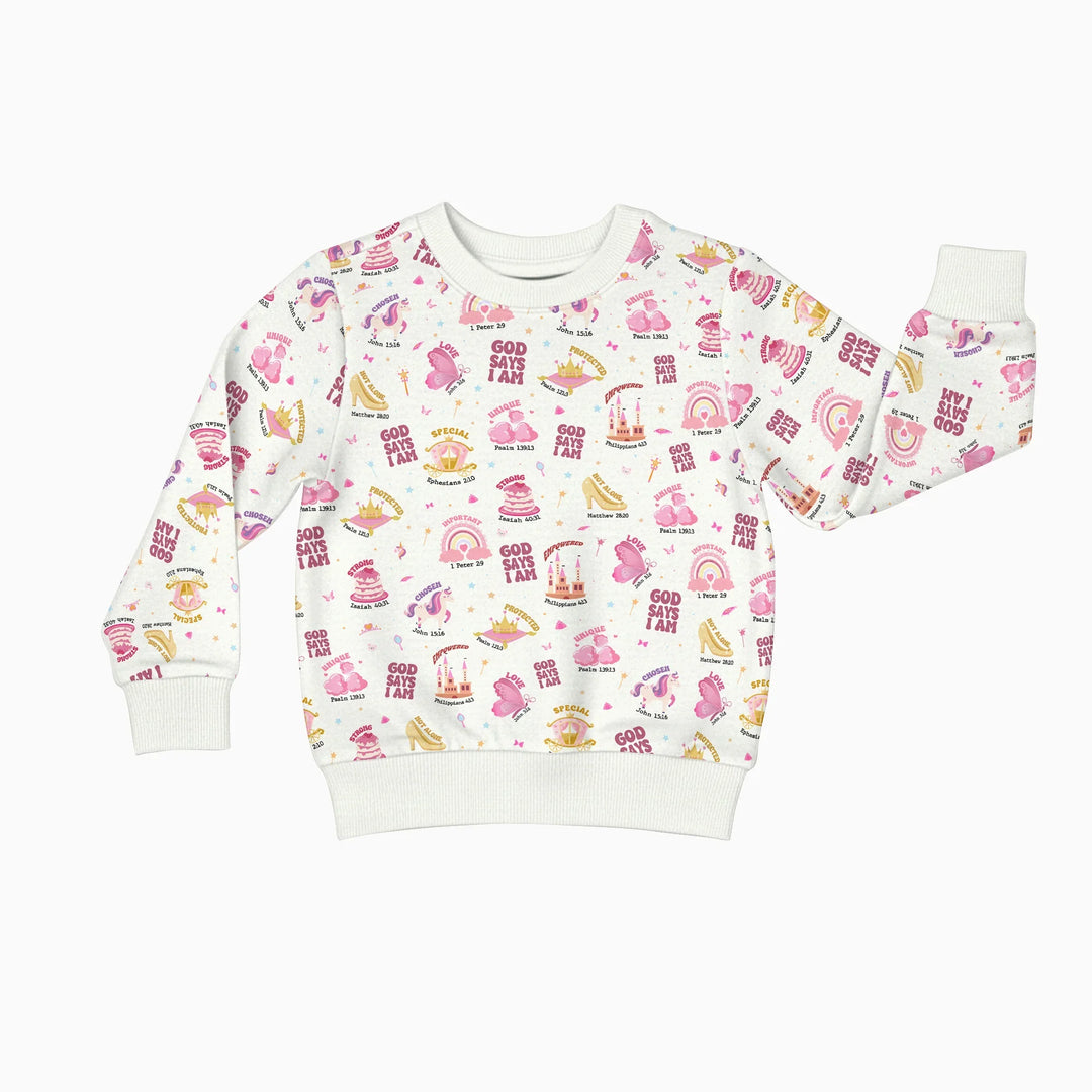 God Says I Am Girl Crewneck Sweatshirt