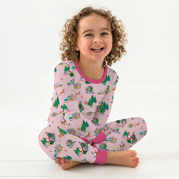 Jolly Forest Christmas Family Matching Two Piece Long Sleeve Pajama Set