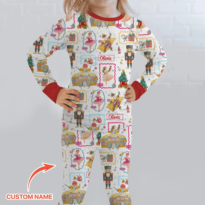 Zweiteiliges Langarm-Pyjama-Set mit Sommerfrüchten