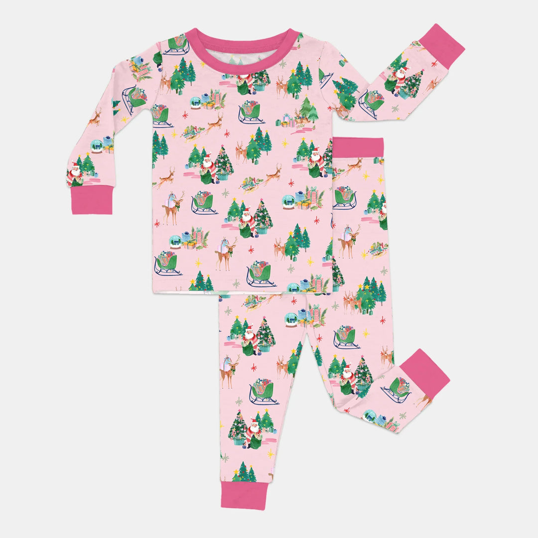 Jolly Forest Christmas Family Matching Two Piece Long Sleeve Pajama Set