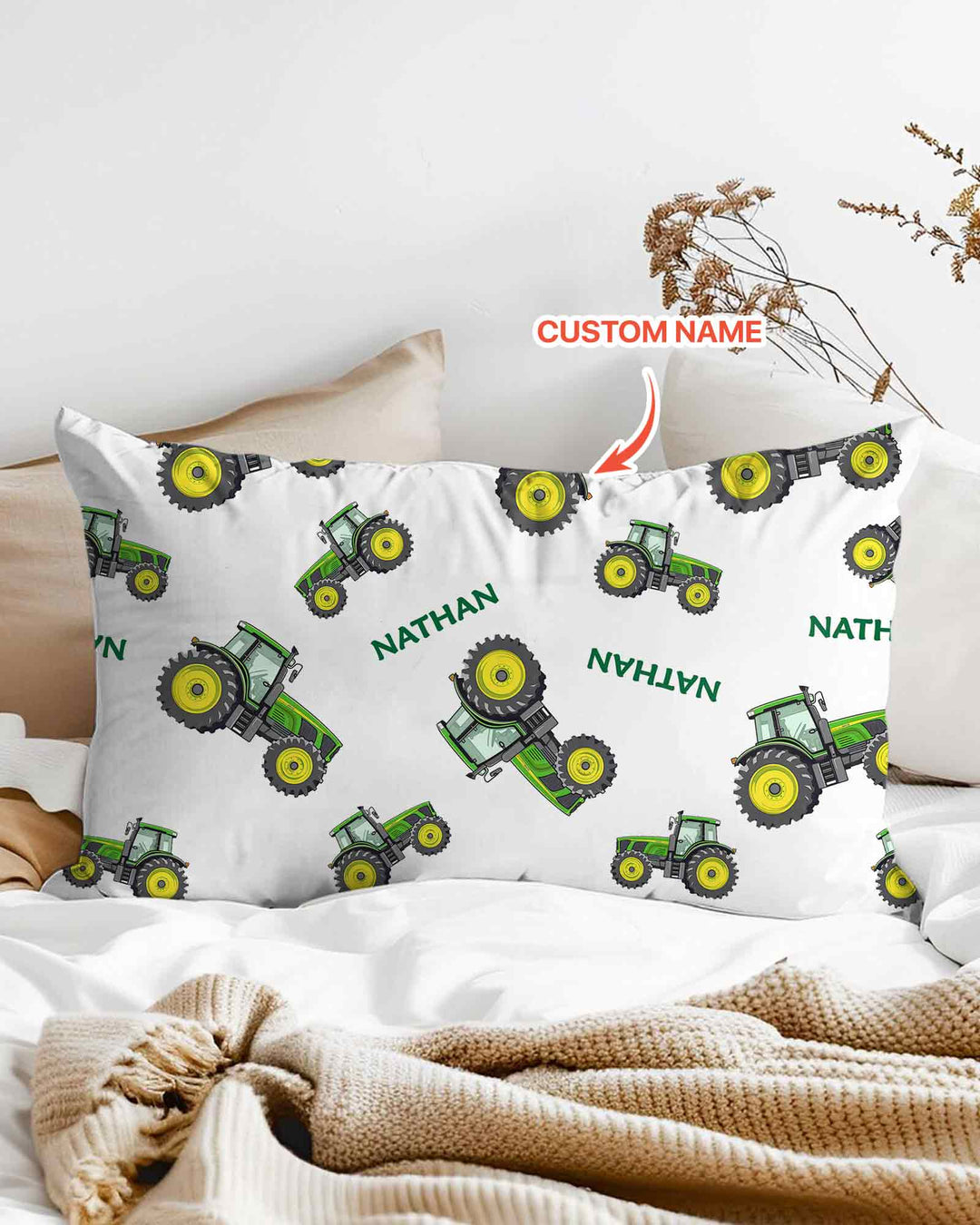 Plantilla de funda de almohada de bambú personalizada