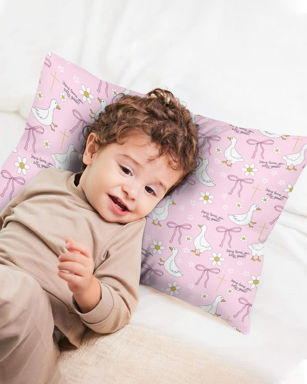 Jesus Loves You Silly Goose Bamboo Pillow Case