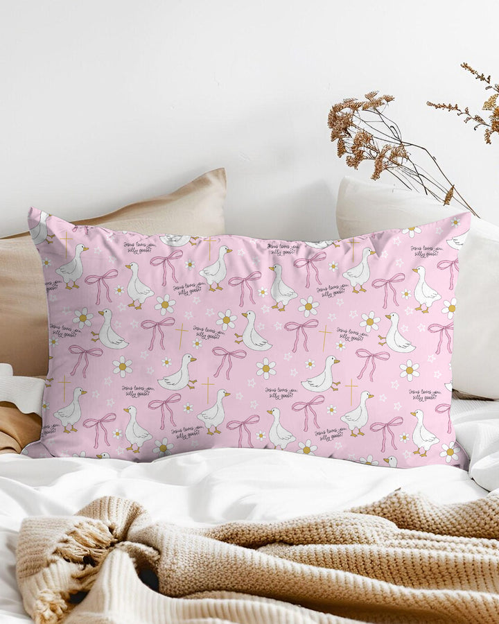 Jesus Loves You Silly Goose Bamboo Pillow Case