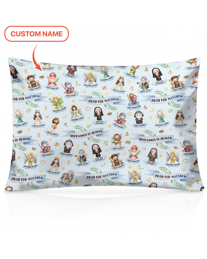 Holy Saints of Heaven Custom Name Bamboo Pillow Case