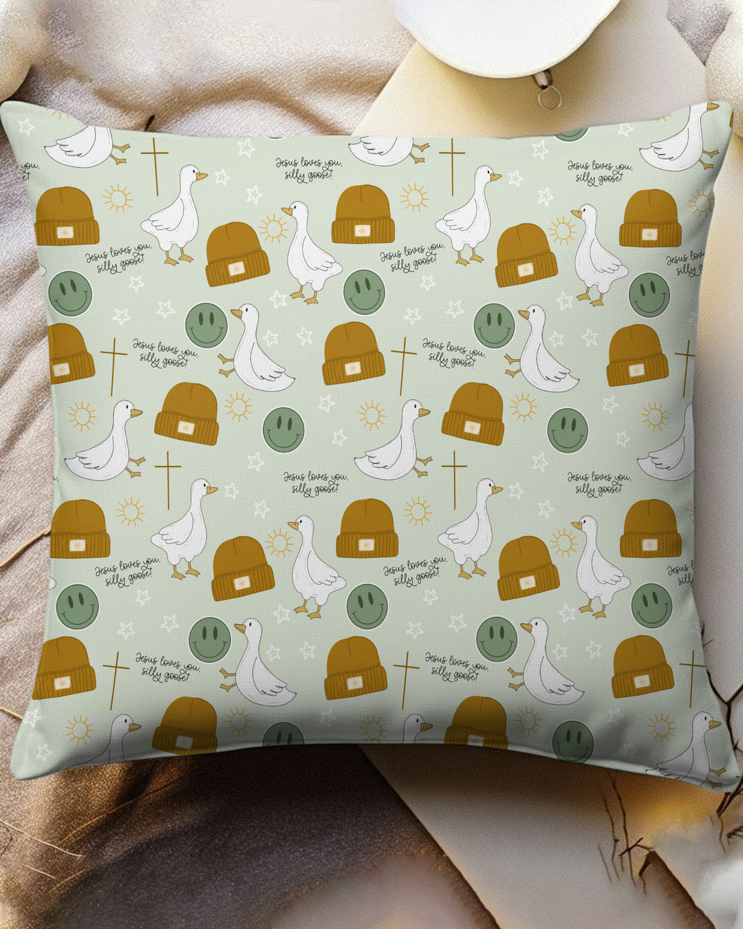 Jesus Loves You Silly Goose Bamboo Pillow Case