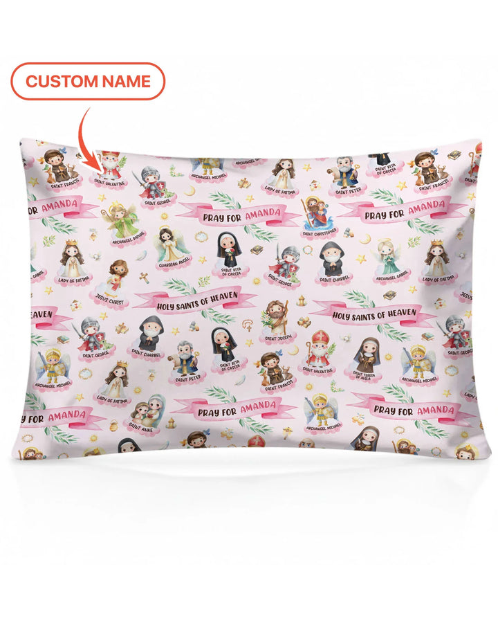 Holy Saints of Heaven Custom Name Pillow Case