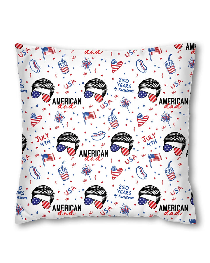 Doodle American Flag Glasses Family Matching Bamboo Pillow Case