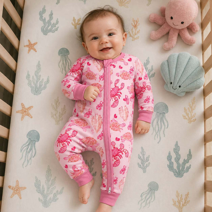 Pink Coastal Creatures Bamboo Convertible Zippy