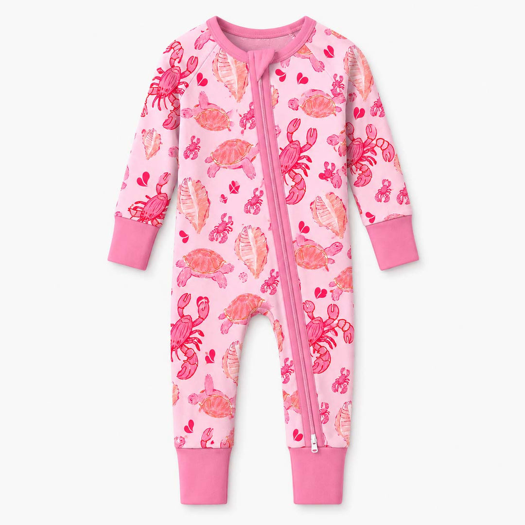 Pink Coastal Creatures Bamboo Convertible Zippy