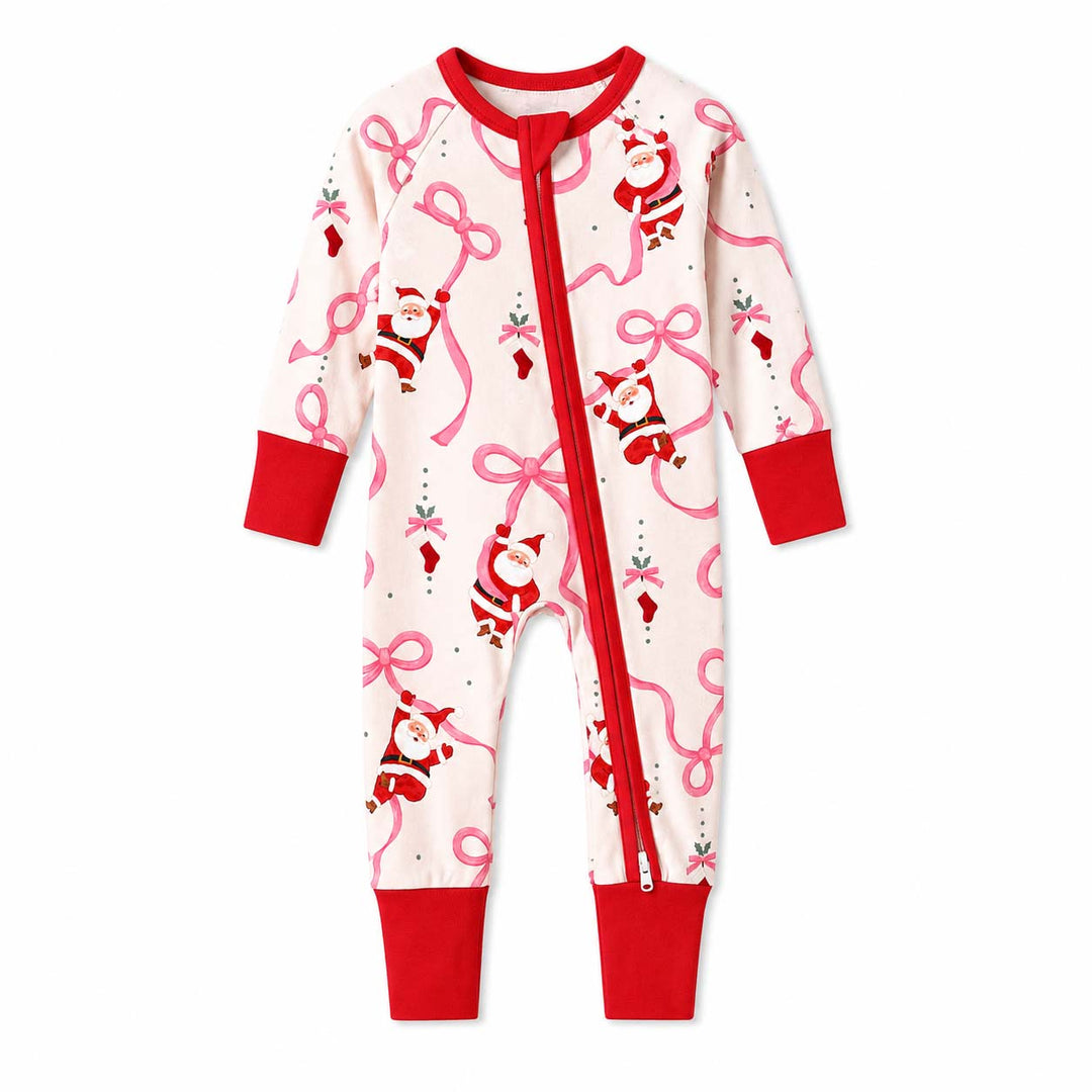 Pink Ribbon Santa Christmas Bamboo Convertible Zippy
