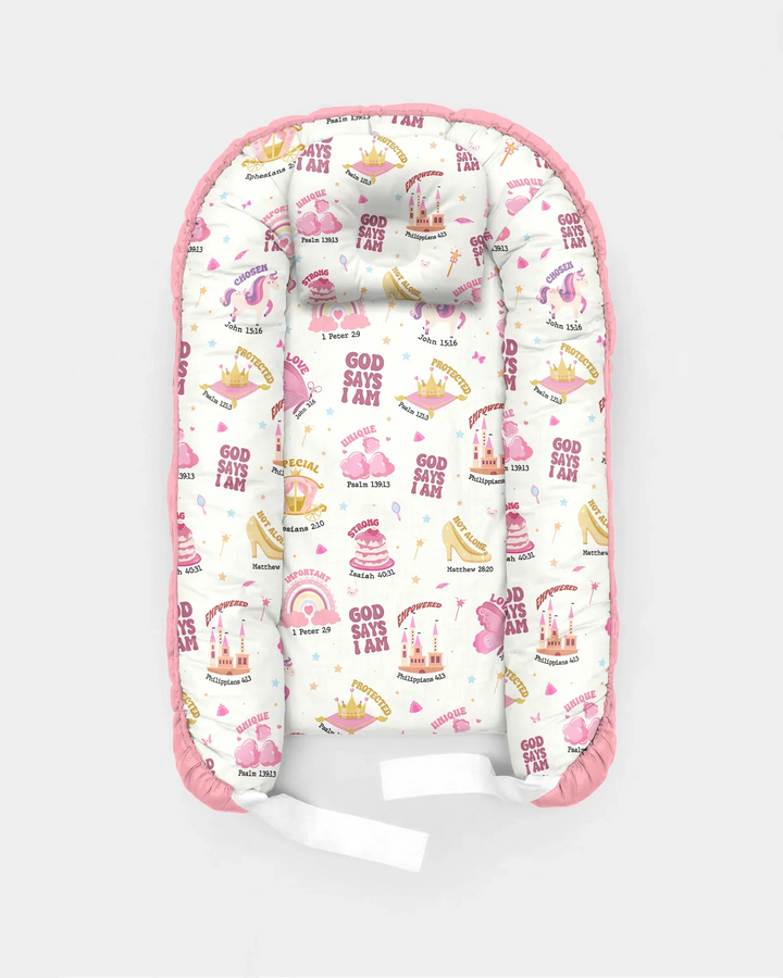 God Says I Am Girl Bamboo Baby Nest Bed