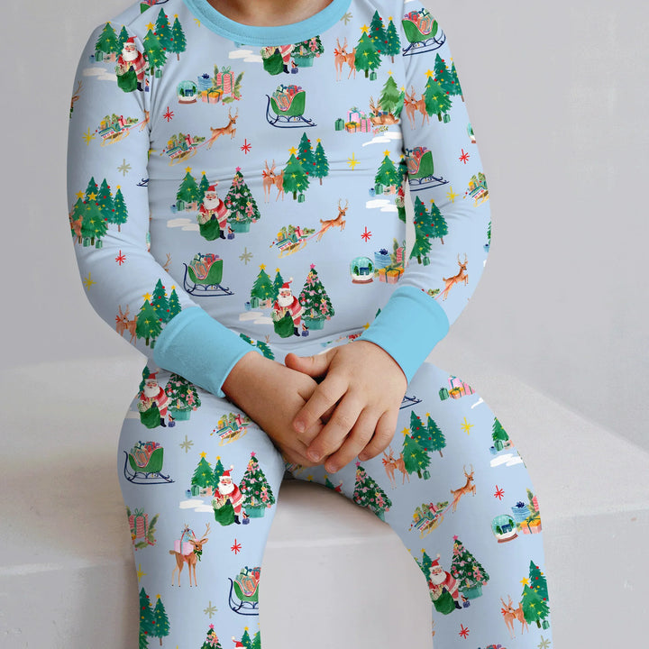 Jolly Forest Christmas Family Matching Two Piece Long Sleeve Pajama Set