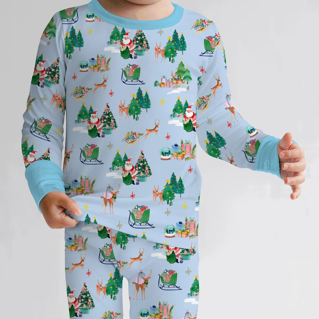 Jolly Forest Christmas Family Matching Two Piece Long Sleeve Pajama Set