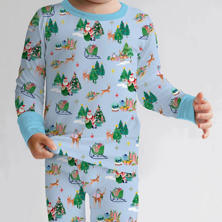 Jolly Forest Christmas Family Matching Two Piece Long Sleeve Pajama Set