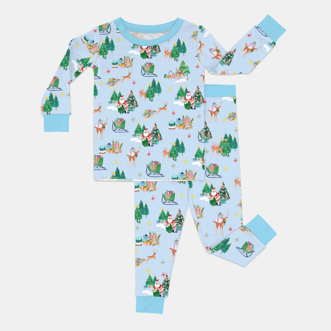 Jolly Forest Christmas Family Matching Two Piece Long Sleeve Pajama Set