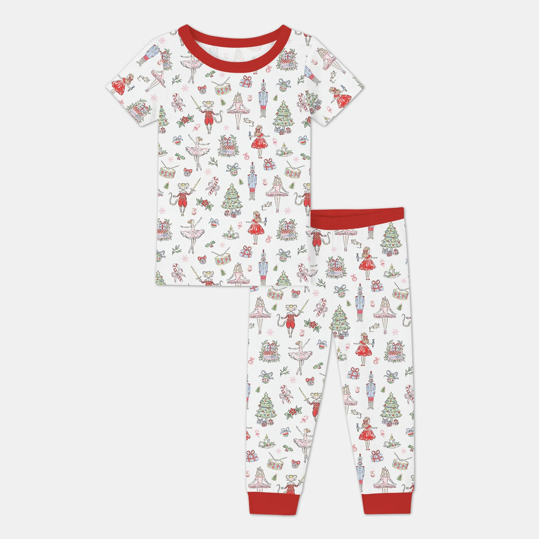 Sweet Nutcracker Holiday Matching Mom And Baby Two Piece Short Sleeve Pajama Set