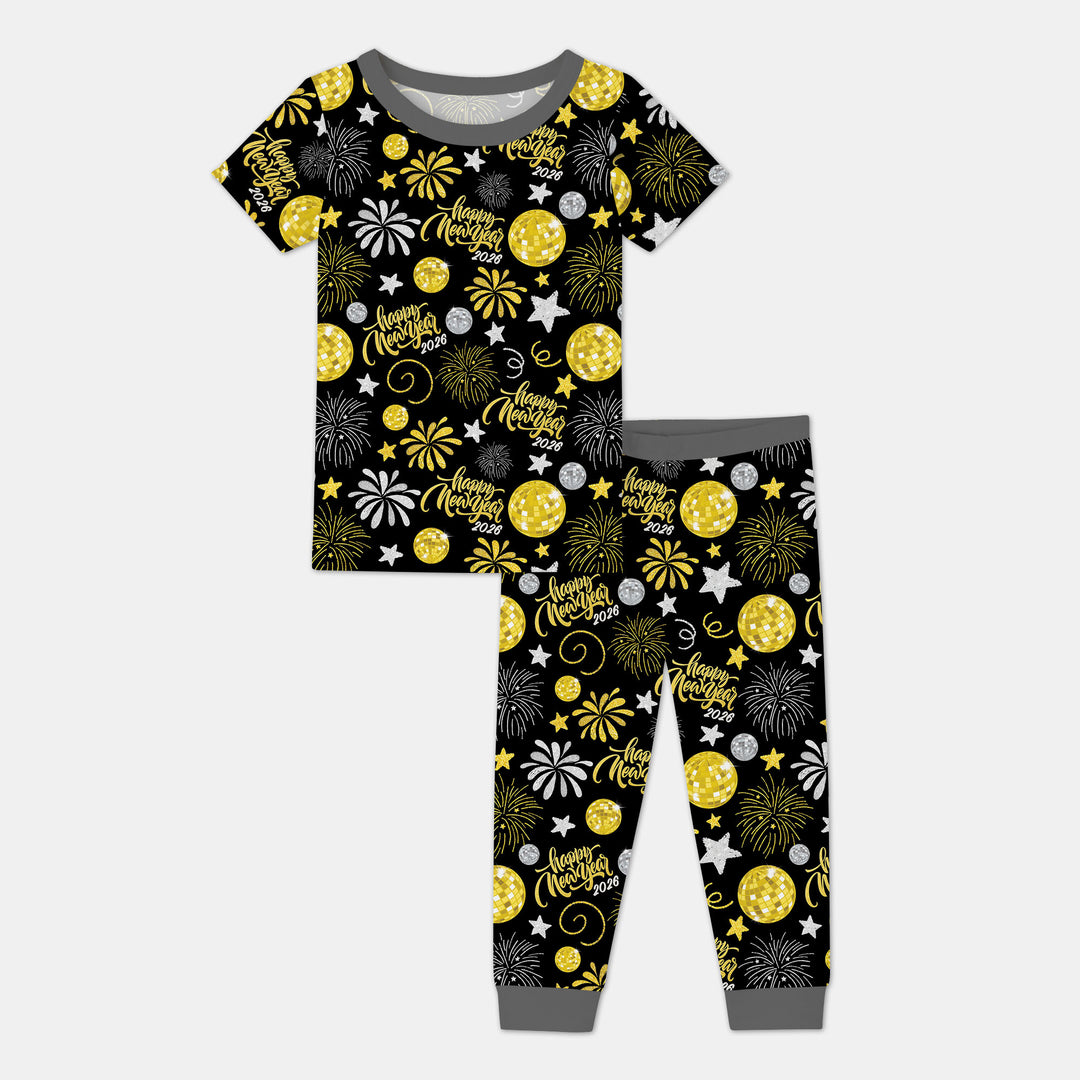New Year's Eve Celebration Two Piece Short Sleeve Pajama Set