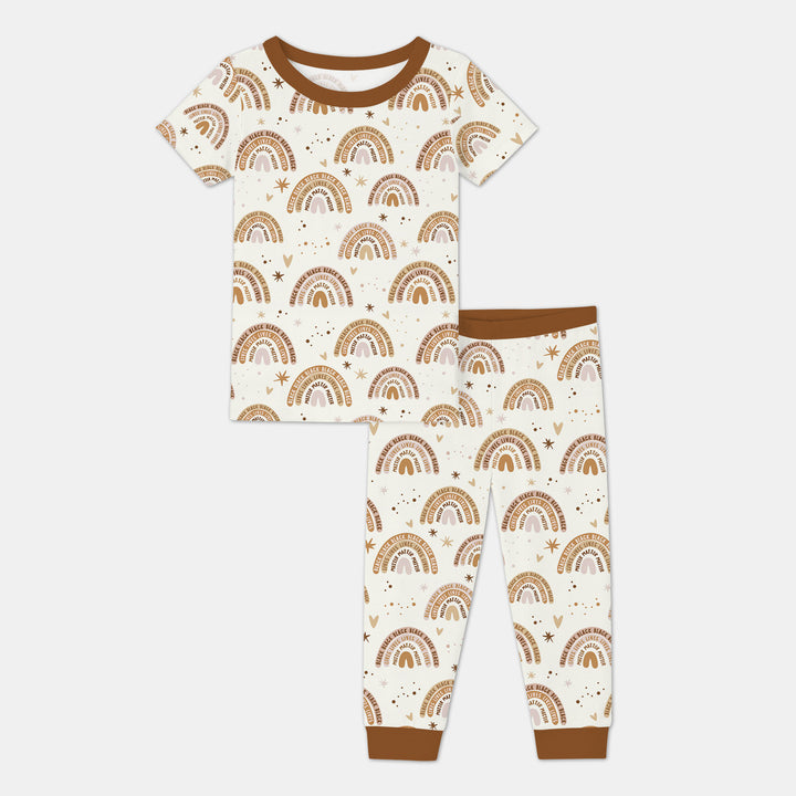 Back Lives Matter Rainbow Short Sleeve Pajama Set