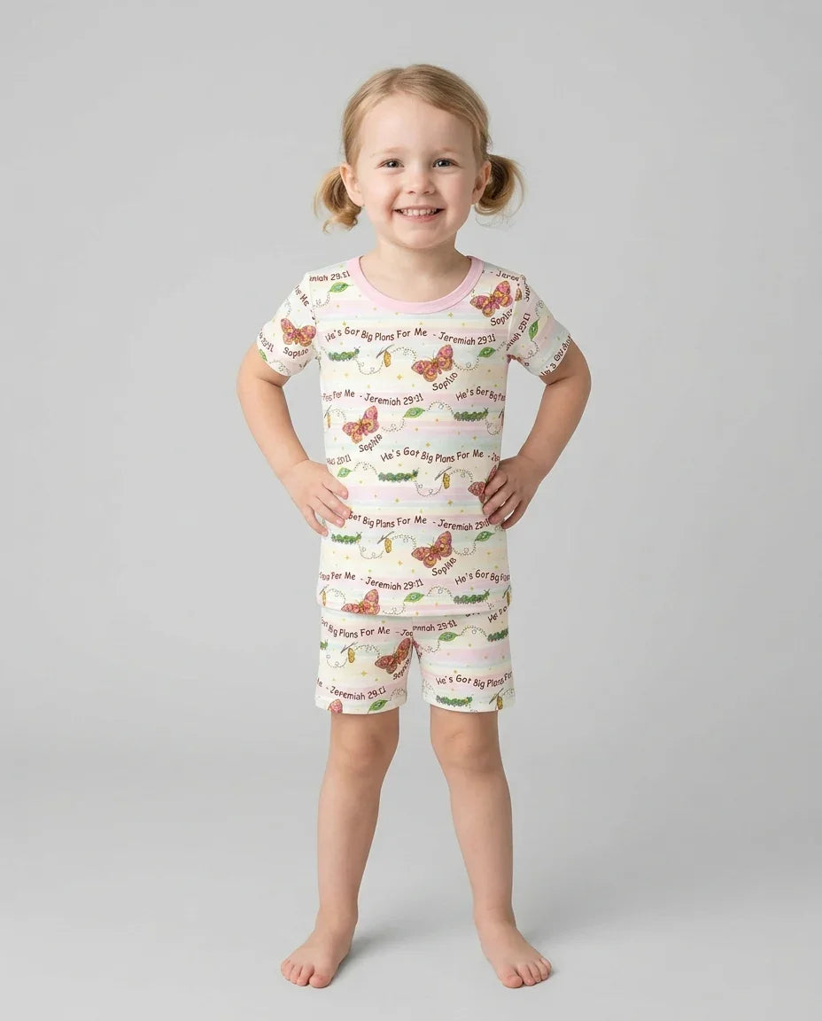Zweiteiliges, kurzärmliges Pyjama-Set mit Marienkäfern