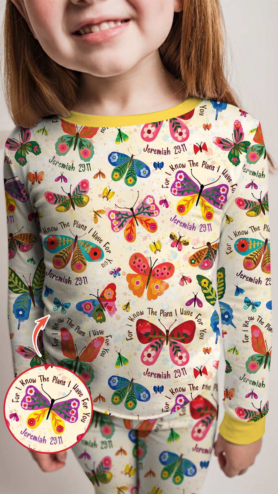 Zweiteiliges Langarm-Pyjama-Set mit Sommerfrüchten