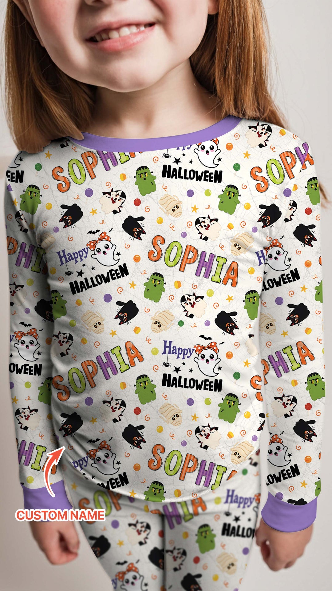Personalized My First Halloween  Bamboo Two Piece Long Sleeve Pajama Set