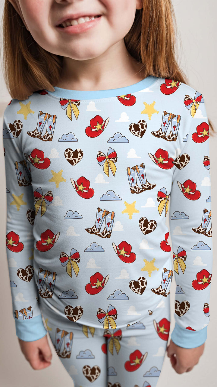 Cowboy Story Bamboo Two Piece Long Sleeve Pajama Set