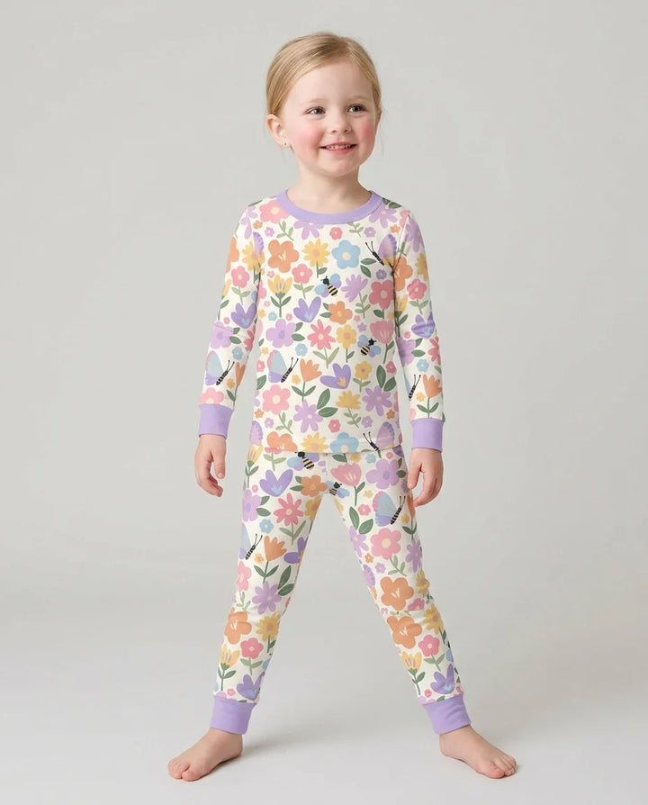 Zweiteiliges Langarm-Pyjama-Set mit Sommerfrüchten