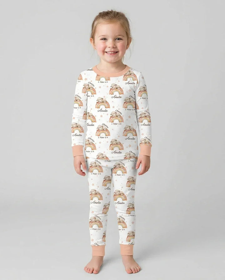 Chosen As His Own Custom Name Bamboo Two Piece Long Sleeve Pajama Set