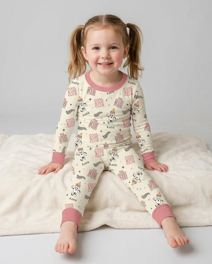 Zweiteiliges Langarm-Pyjama-Set mit Sommerfrüchten