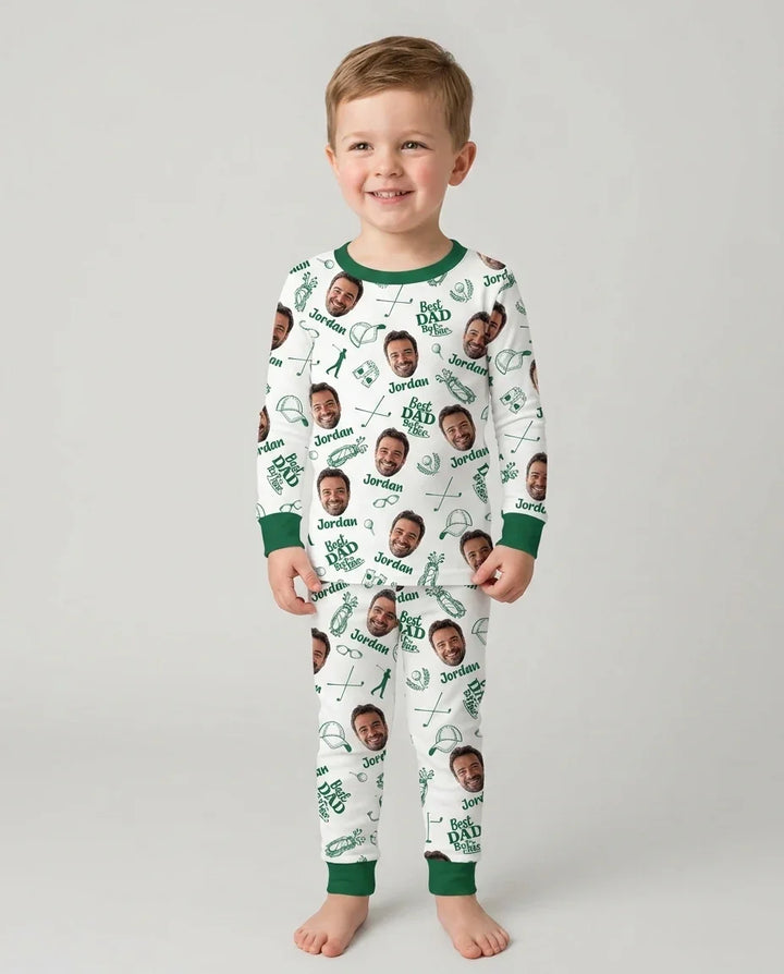 Custom Photo Best Dad By Par Bamboo Two Piece Long Sleeve Pajama Set
