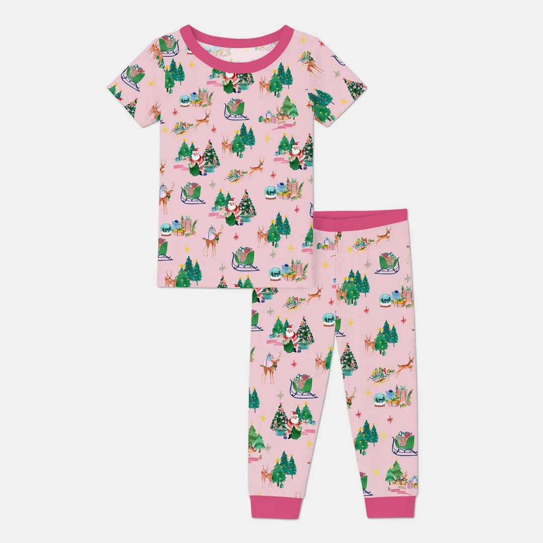 Jolly Forest Christmas Family Matching Two Piece Short Sleeve Pajama Set