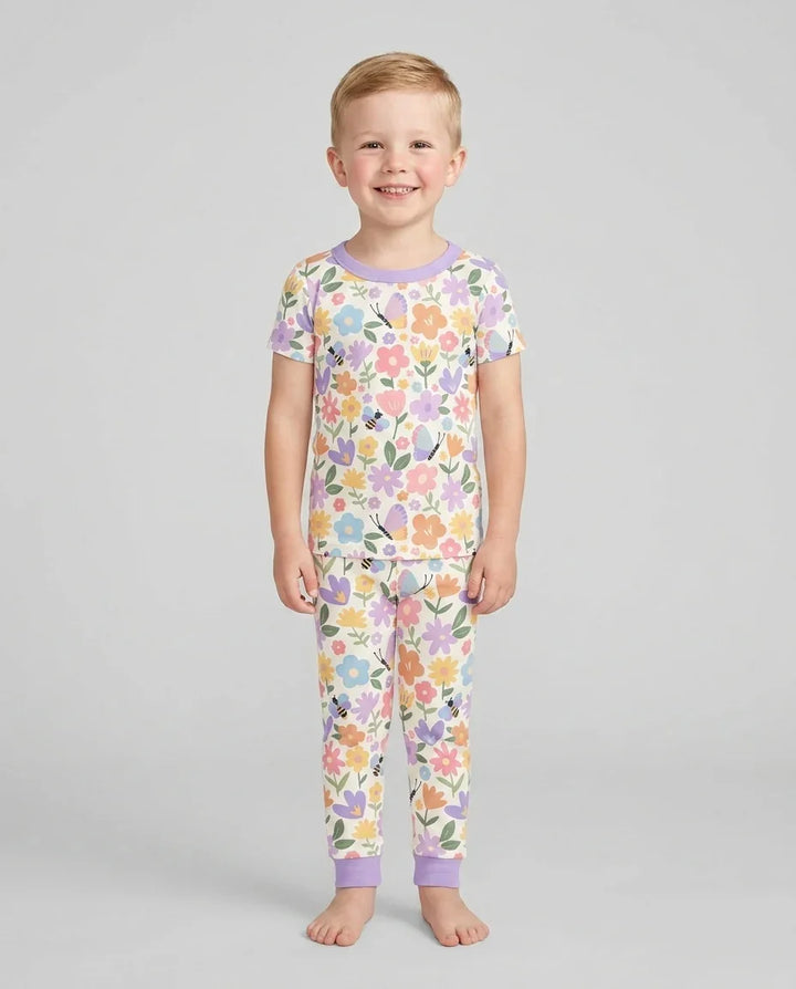 Flower Gardens Bamboo Two Piece Short Sleeve Pajama Set