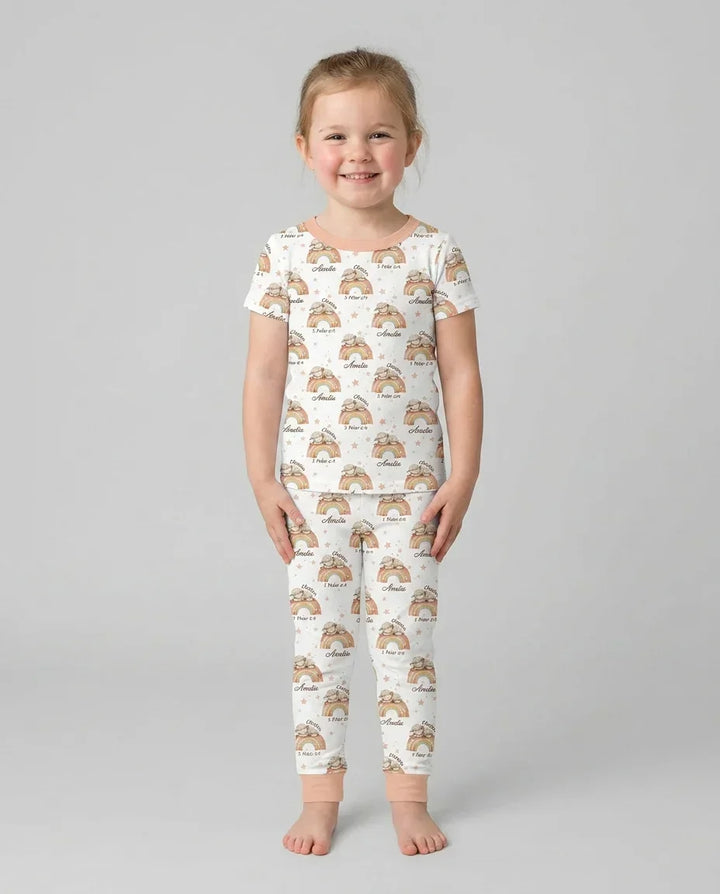 Chosen As His Own Custom Name Bamboo Two Piece Short Sleeve Pajama Set