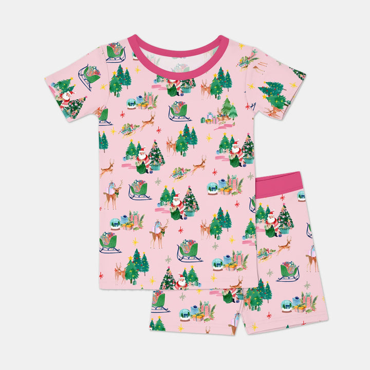Jolly Forest Christmas Family Matching Two Piece Short Sleeve Shorts Pajama Set
